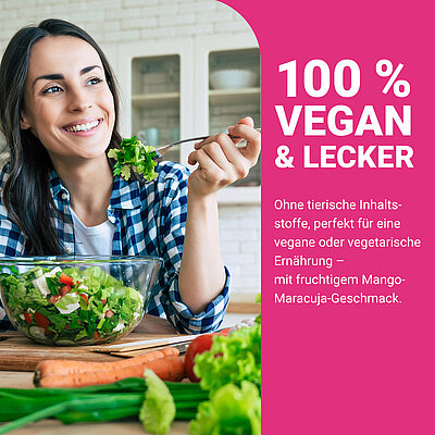 30 vegane Trinkampullen mit Mango-Maracuja-Geschmack